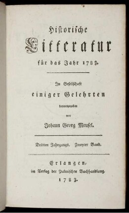 1783,2: Historische Litteratur