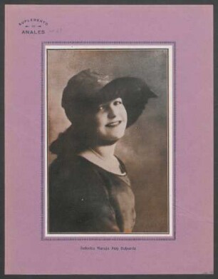 Suplemento de "Anales" : [Fotografía de] Señorita Maruja Puig Balparda