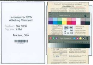 Entnazifizierung Otto Marliani , geb. 15.09.1897 (Schneider)