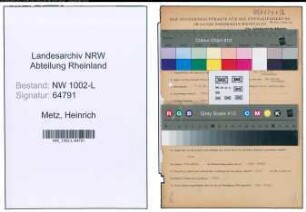 Entnazifizierung Heinrich Metz , geb. 17.08.1889 (Rechtsanwalt)