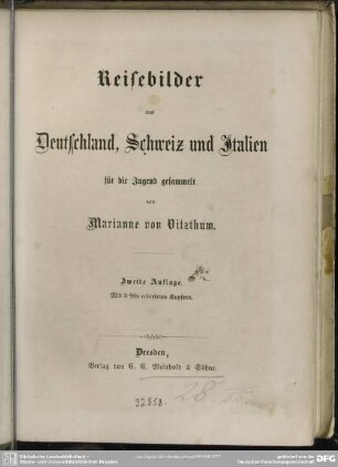 Reisebilder aus Deutschland, Schweiz und Italien : für die Jugend