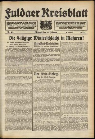 Ausgabe vom Mittwoch, den 17. Februar 1915.