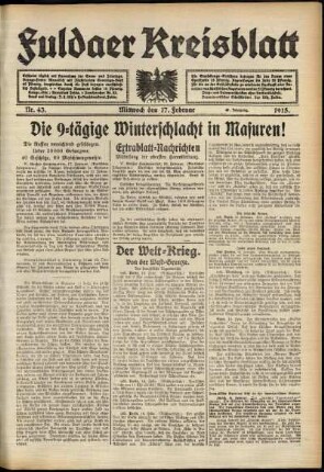 Ausgabe vom Mittwoch, den 17. Februar 1915.