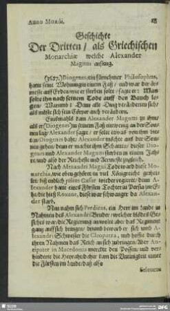 Geschicte Der Dritten, als Griechischen Monarchie welche Alexander Magnus anfieng