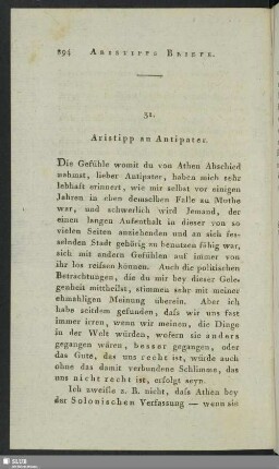 31. Aristipp an Antipater