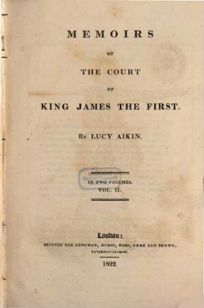 Memoirs of the court of King James the First : in two volumes. 2