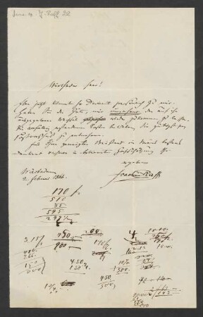 Brief an Musikverlag Ed. Bote und G. Bock  : 02.02.1866