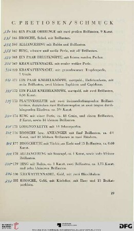 C. Pretiosen/ Schmuck (Nr. 164-191)