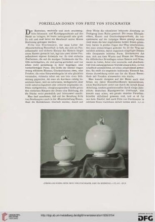 Porzellan-Dosen von Fritz von Stockmayer