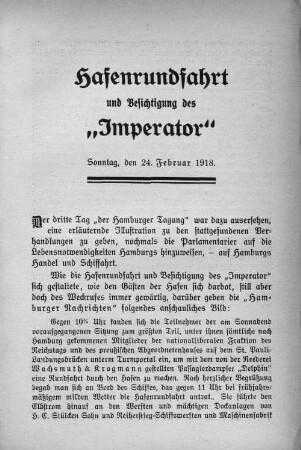 Hafenrundfahrt und Besichtigung des "Imperator"