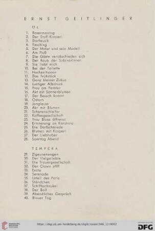 Tempera (Nr. 29-42)