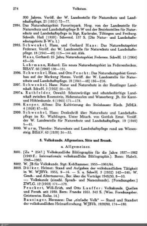 3. Volkskunde. Allgemeines. Sitte und Brauch
