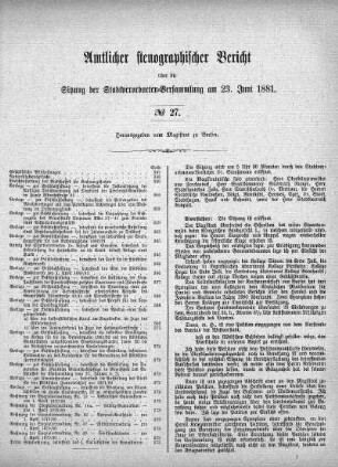 No. 27, 23. Juni 1881
