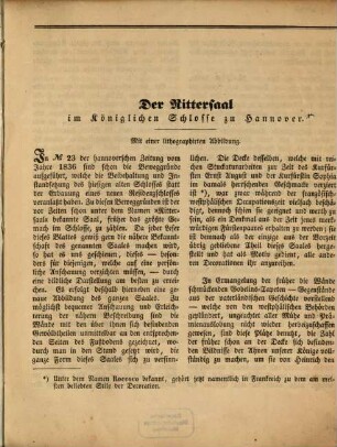 Der Rittersaal im Königlichen Schlosse zu Hannover