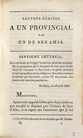 Les provinciales, ou lettres de Louis de Montalte. 2