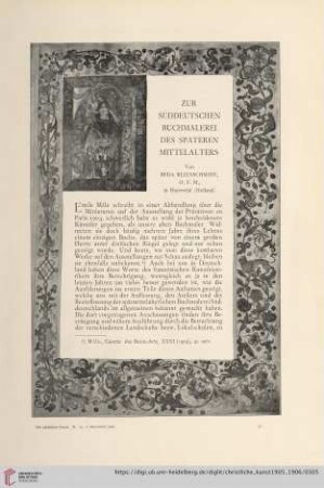Zur süddeutschen Buchmalerei des späteren Mittelalters