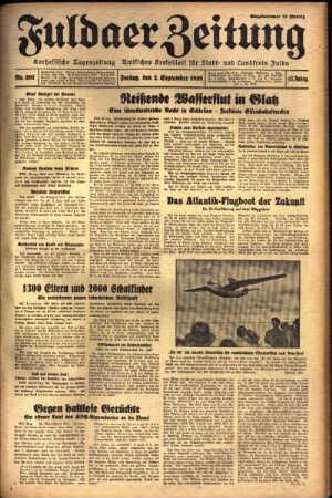 Ausgabe vom Freitag, den 02. September 1938.
