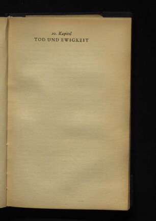 20. Kapitel Tod und Ewigkeit