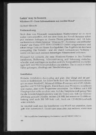 Gates' way to heaven : Windows 96 - Erste Informationen aus zweiter Hand