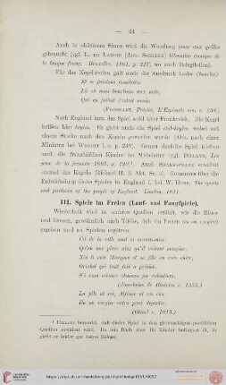 III. Spiele im Freien (Lauf- und Fangspiele)