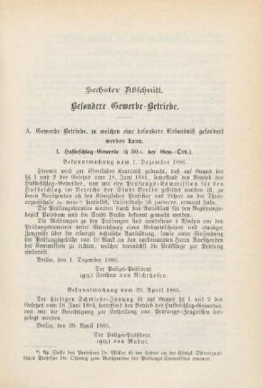 Sechster Abschnitt. Besondere Gewerbe-Betriebe