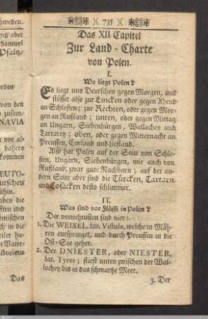 Das XII. Capitel. Zur Land-Charte von Polen.