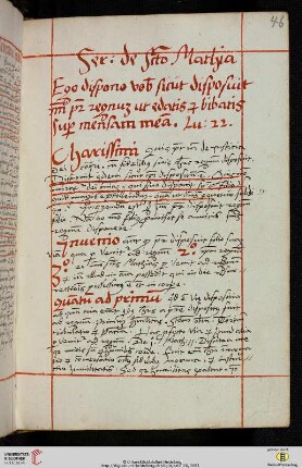 Sermo de Sancto Mathia [Predigttext, Lc 22,29–30:]