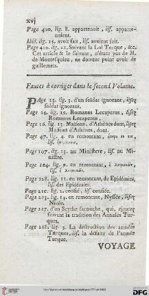 Fautes à corriger dans le second volume