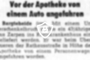 Vor der Apotheke von einem Auto angefahren