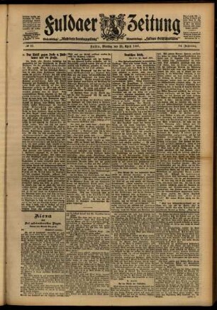 Ausgabe vom Montag, den 29. April 1907.