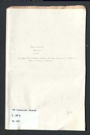 Gogerichtsregister Vogtei Detmold (Bruchstücke)