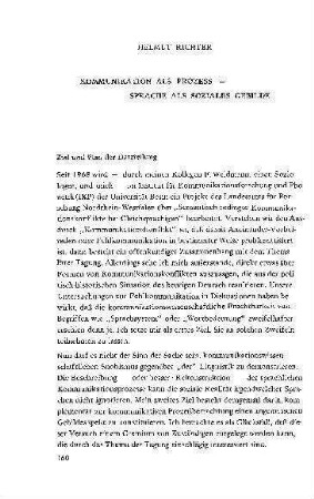Kommunikation als Prozeß : Sprache als soziales Gebilde