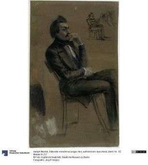Sitzender vornehmer junger Herr, aufmerksam lauschend