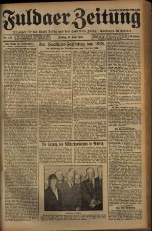 Ausgabe vom Freitag, den 14. Juni 1929.