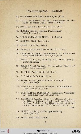 Perserteppiche – Textilien (Nr. 62-80)