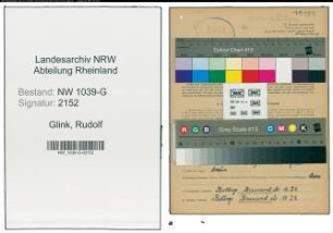 Entnazifizierung Rudolf Glink , geb. 09.10.1889 (Postbetriebswart)