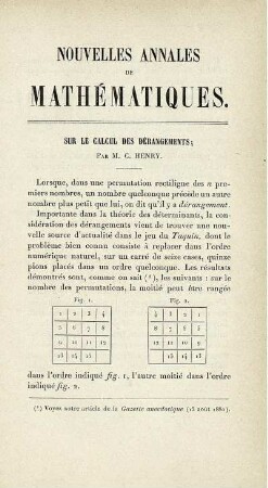 Sur le calcul des dérangements.