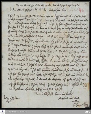 Brief von Philipp Jakob Spener an August Hermann Francke.