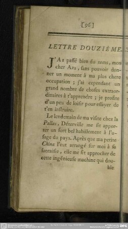 Lettre Douziéme