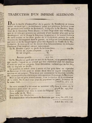 Traduction D'Un Imprimé Allemand