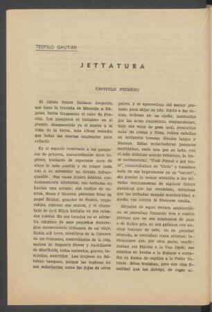 Jettatura : [Tenía en sus ojos la sentencia de muerte de las personas a quienes mirara. Ni su amada pudo sustraerse a su mirada fatal.]