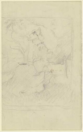 Luise Scholderer lesend in der Natur