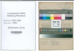 Entnazifizierung Ernst Strothmann , geb. 28.08.1906 (Landwirt)