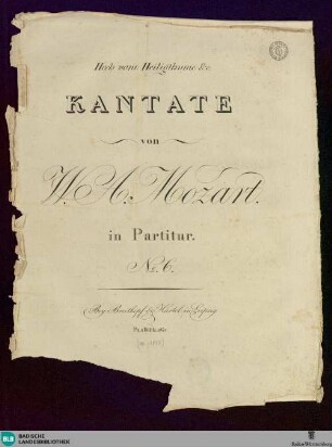 Hoch vom Heiligthume &c. : Kantate; No. 6