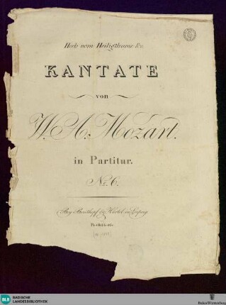 Hoch vom Heiligthume &c. : Kantate; No. 6