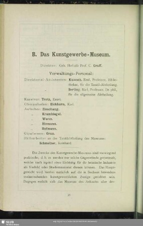 B. Das Kunstgewerbe-Museum