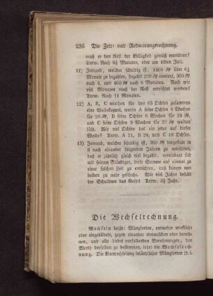 Die Wechselrechnung.