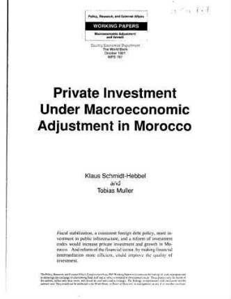 Private investment under macroeconomic adjustment in Morocco