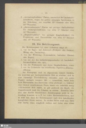 IX. Die Belichtungszeit