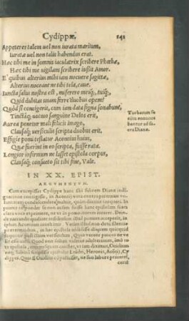 In XX. Epist. Argumentum.